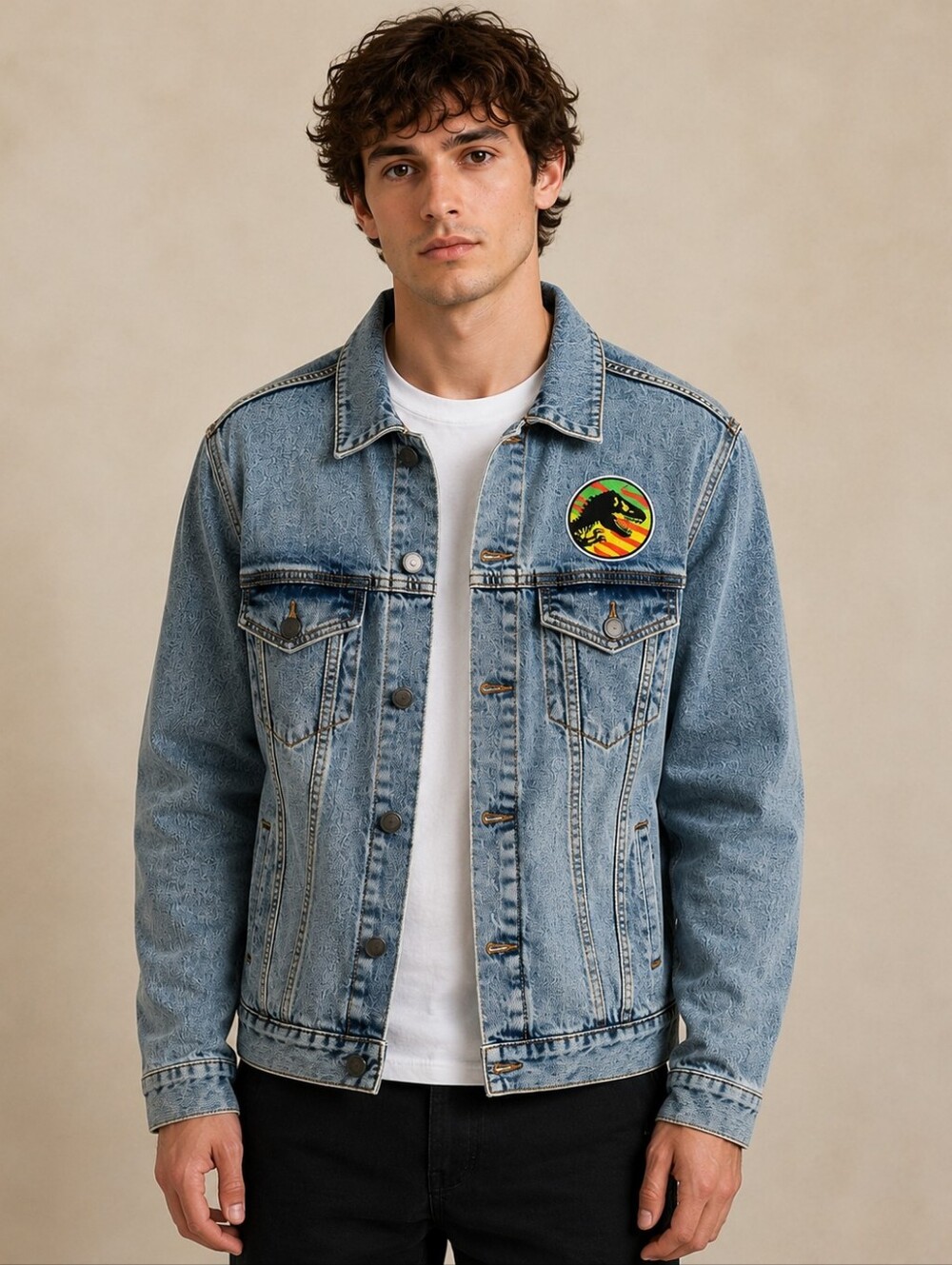 Jurassic Park 30th Anniversary Denim Jacket NWT Small Universal Studios